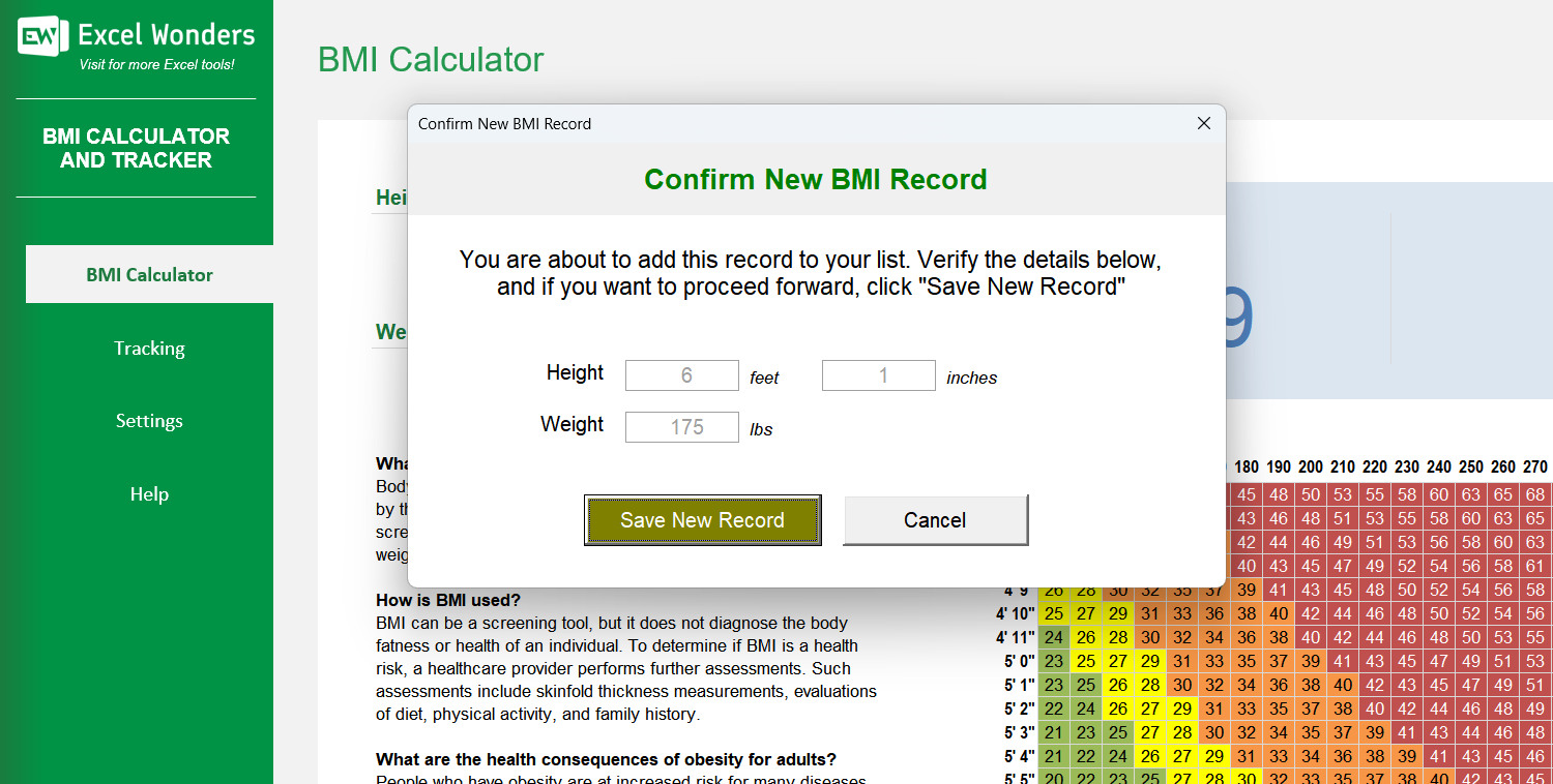 tools for tracking bmi over time